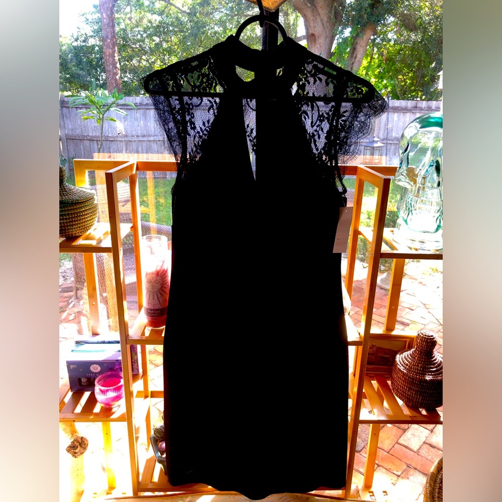 White House Black Market velvet and lace dress